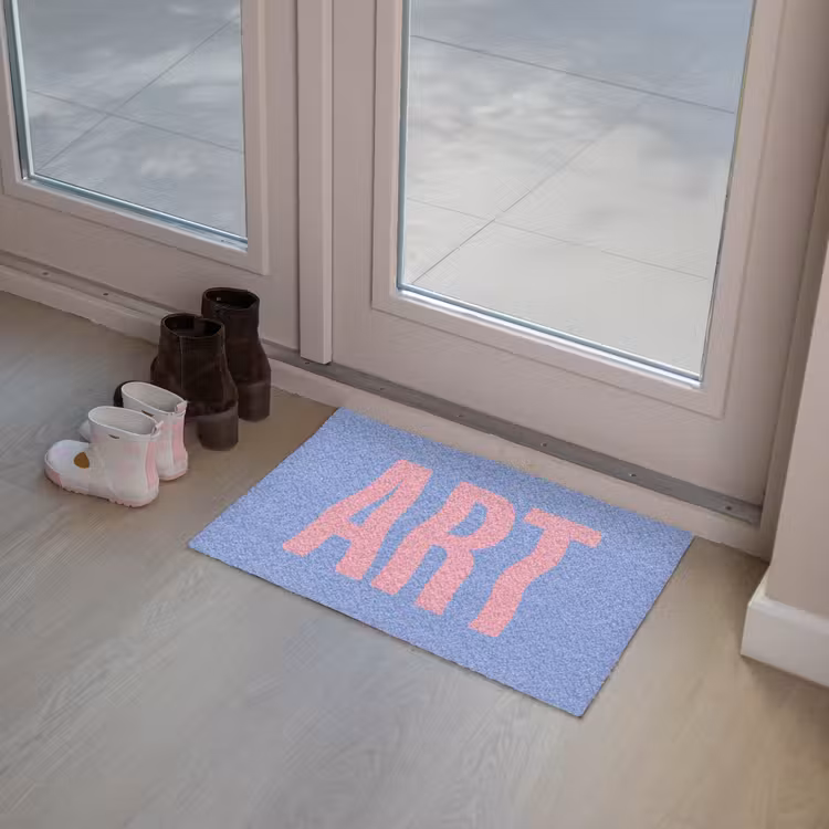 Art - Roze - Blauw Deurmat klein -sfeer3