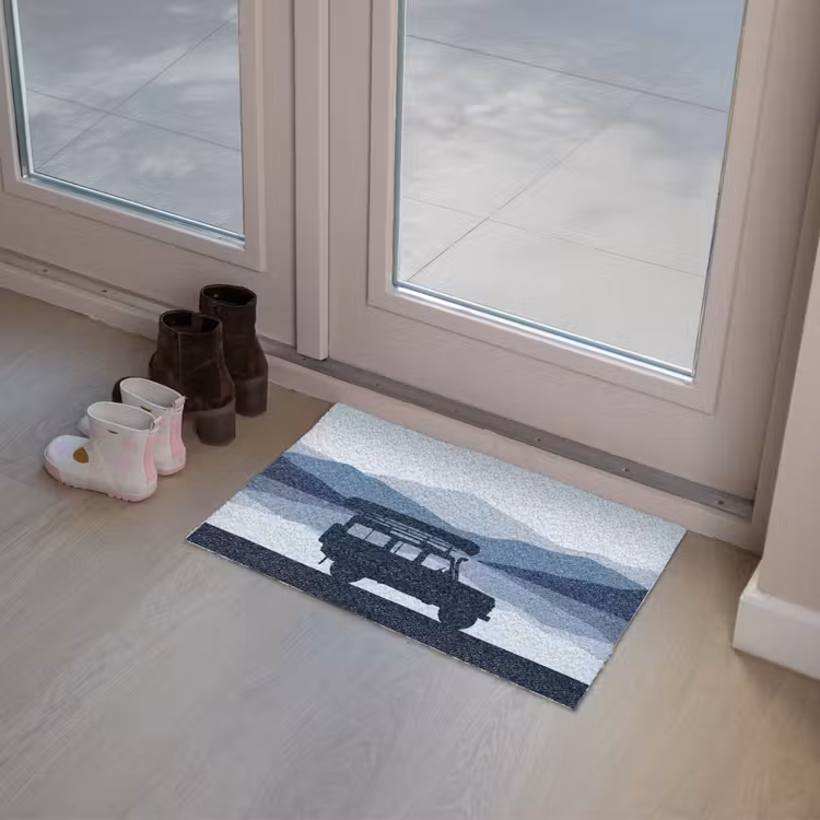 Auto - Meer - Bergen - Blauw Deurmat klein -sfeer3