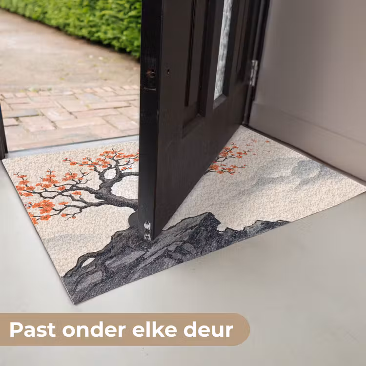 Aziatisch - Bloesem - Rood Deurmat klein -USP_NL