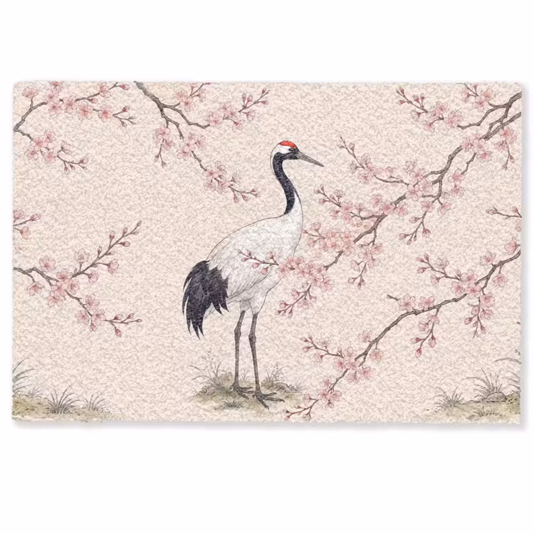 Aziatisch - Kraanvogel - Beige Deurmat klein -zkaufland3d