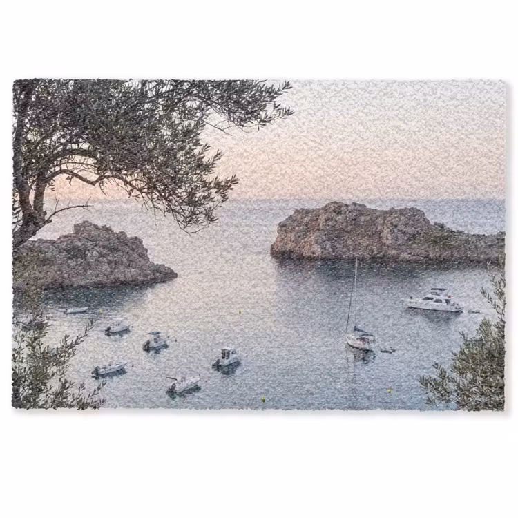 Deurmat - Baai - boten - zonsondergang - Baai - boten - zonsondergang Deurmat klein