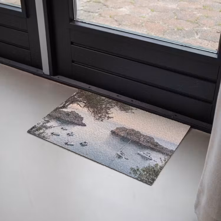 Deurmat - Baai - boten - zonsondergang - Baai - boten - zonsondergang Deurmat klein