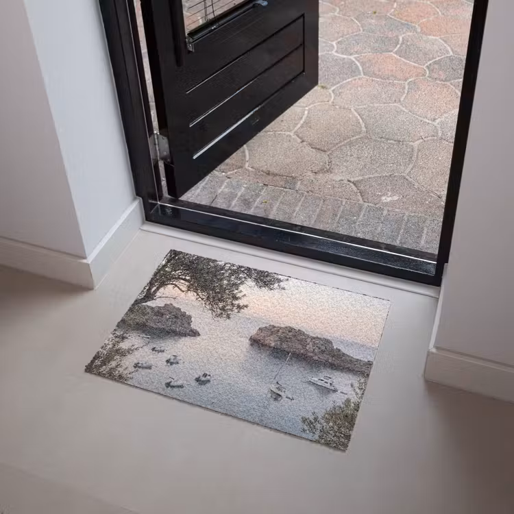 Deurmat - Baai - boten - zonsondergang - Baai - boten - zonsondergang Deurmat klein