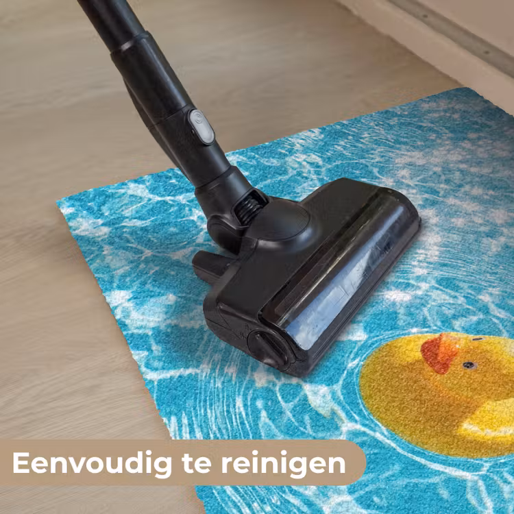 Badeend - Dobberen - Blauw Deurmat klein -reinigen_NL