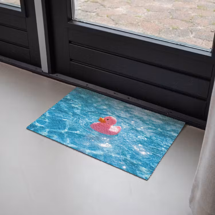 Badeend - Dobberend - Roze Deurmat klein -sfeer2
