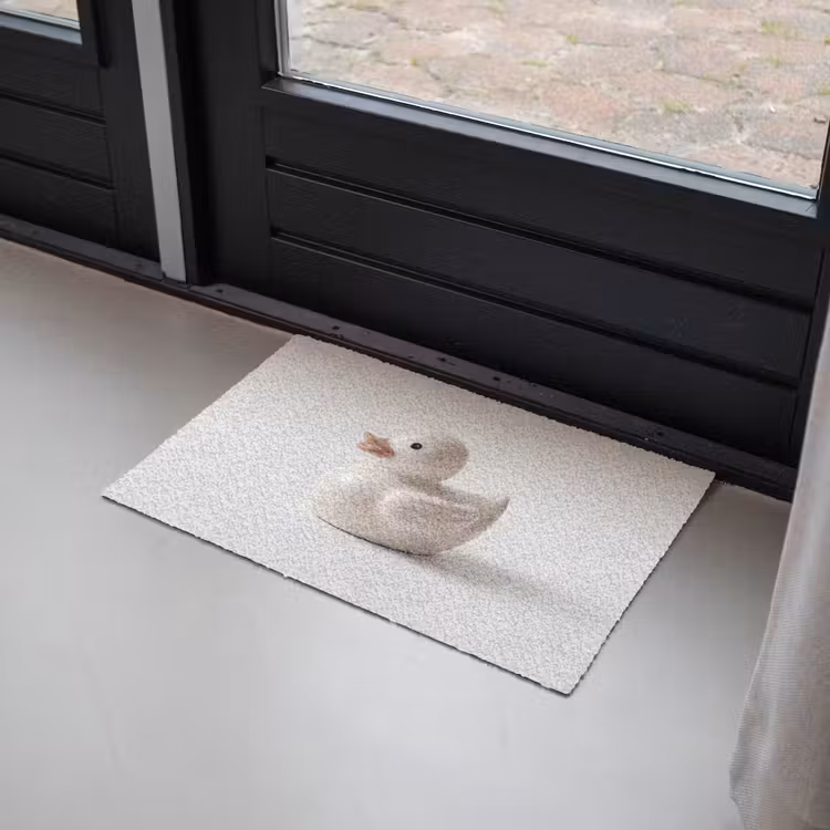 Badeend - Minimalistisch - Wit Deurmat klein -sfeer2