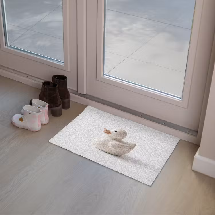 Badeend - Minimalistisch - Wit Deurmat klein -sfeer3