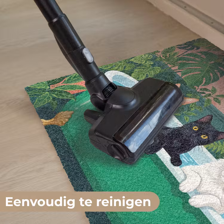 Badkamer - Kattenparade - Kleurrijk Deurmat klein -reinigen_NL