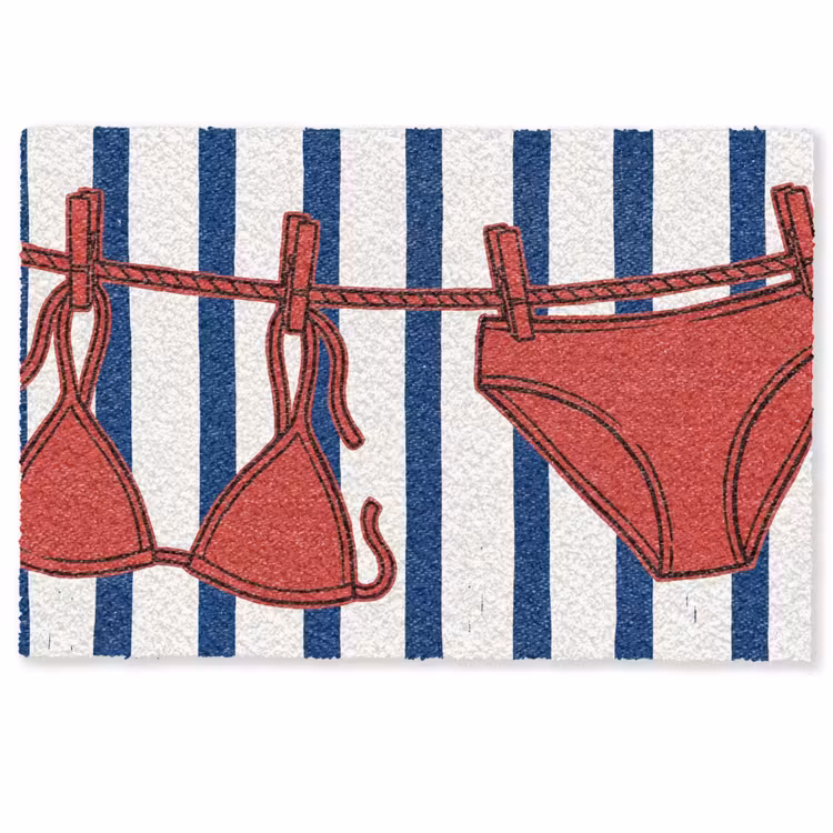 Badkleding - Waslijn - Zomer - Illustratie - Rood Deurmat klein -zkaufland3d