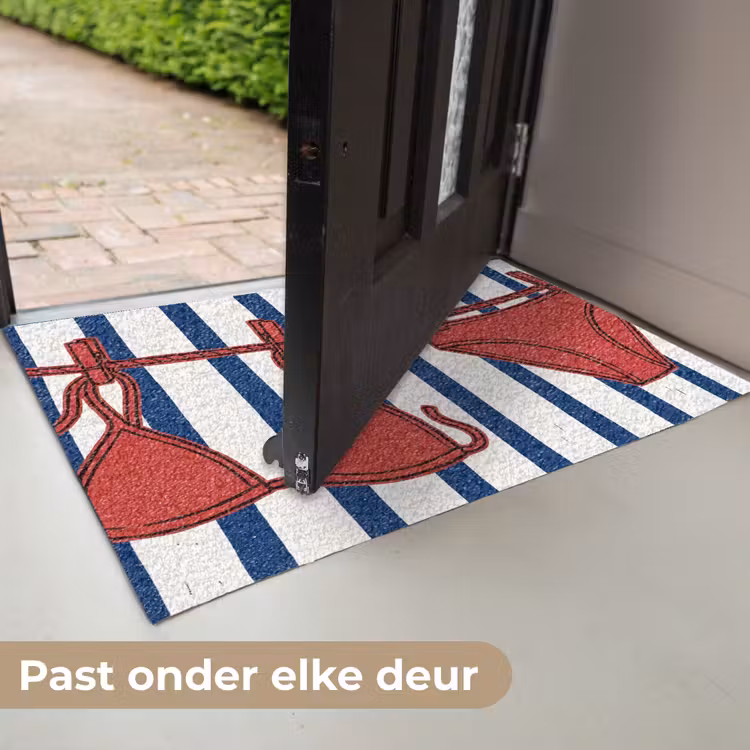 Badkleding - Waslijn - Zomer - Illustratie - Rood Deurmat klein -USP_NL