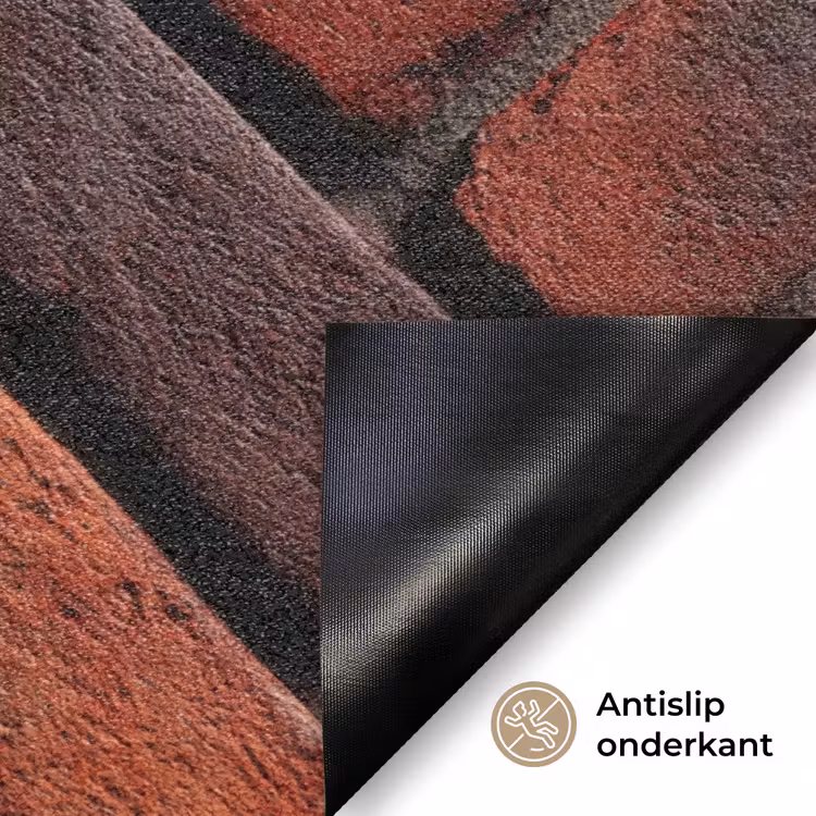 Bakstenen - Visgraat - Structuur - Roodbruin Deurmat klein 898 -antislip_NL