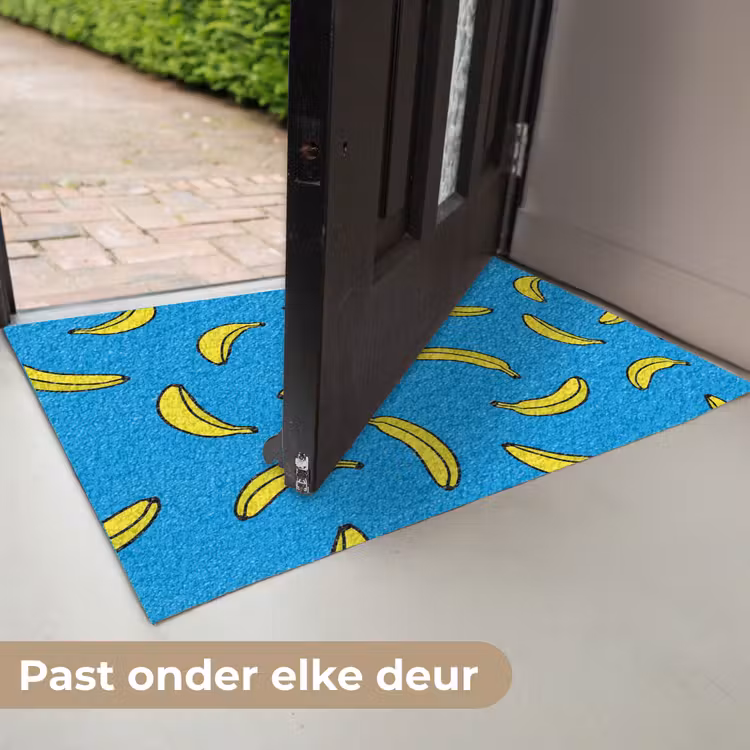 Bananen - Geel - Blauw - Print Deurmat klein -USP_NL