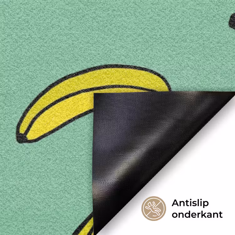 Bananen - Geel - Groen - Print Deurmat klein -antislip_NL