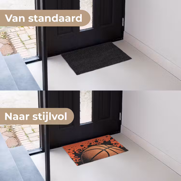 Basketbal - Verf - Sport - Oranje Deurmat klein -voor-na_NL