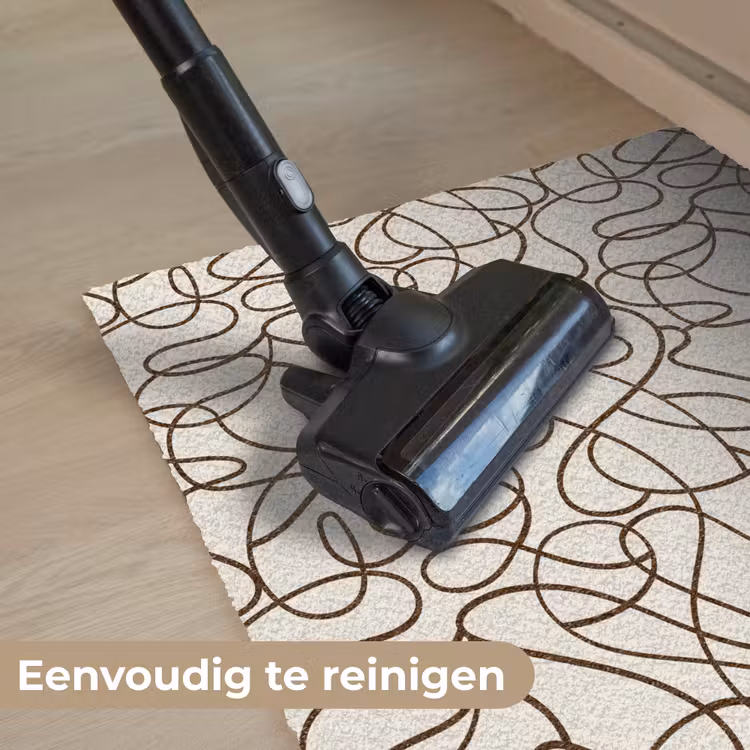 Beige - Lijnen - Donkerbruin Deurmat klein 898 -reinigen_NL