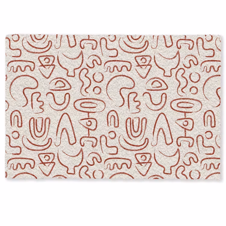 Beige - Vormen - Rood - Patroon Deurmat klein 898 -zkaufland3d