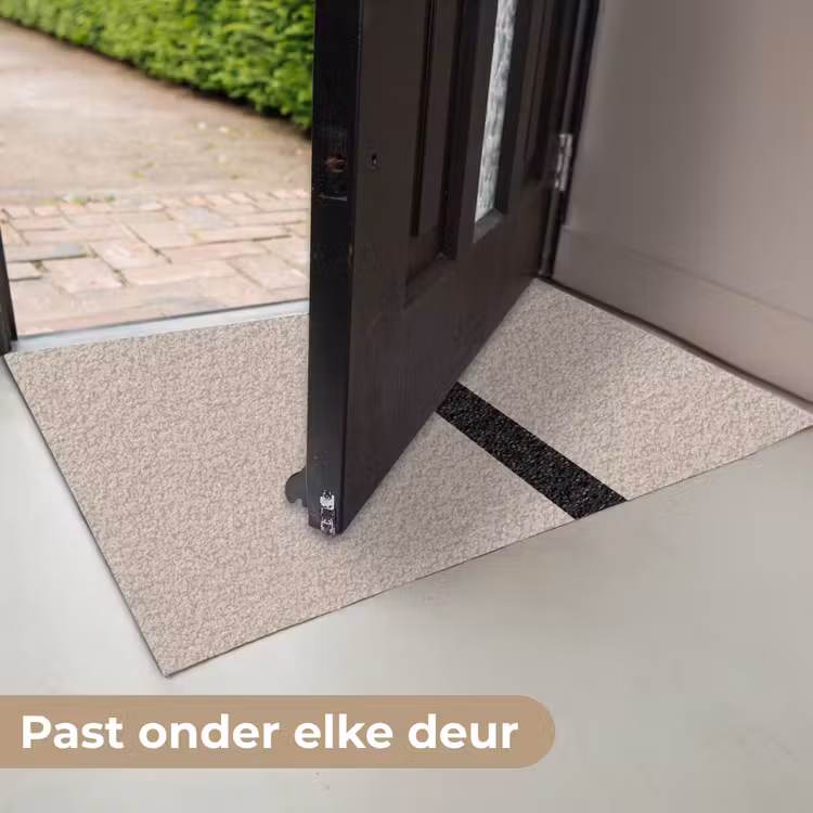 Beige - Zwart - Streep - Minimalistisch Deurmat klein -USP_NL