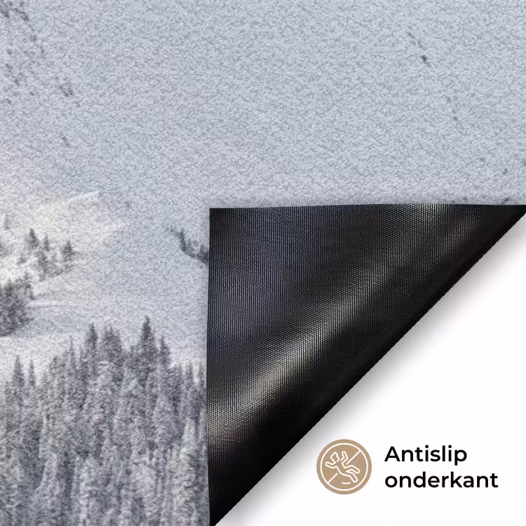 Berg - Sneeuw - Winter - Natuur - Wit Deurmat klein -antislip_NL