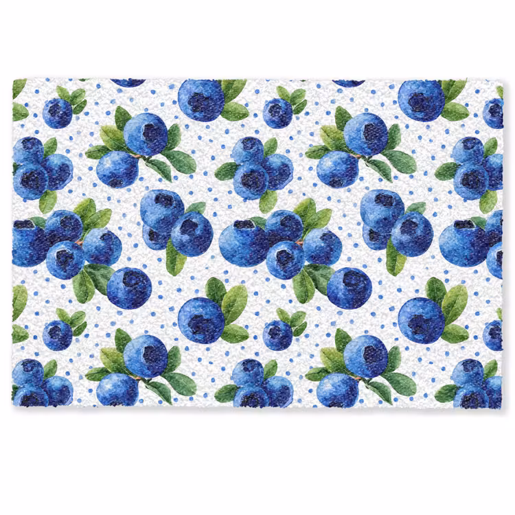 Bessen - Patroon - Blauw Deurmat klein 898 -zkaufland3d