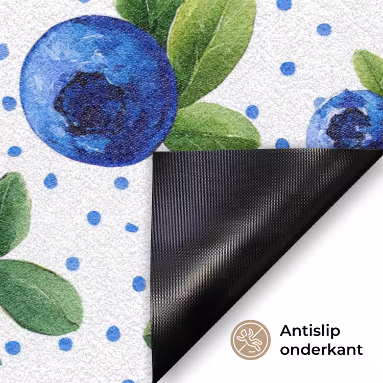 Bessen - Patroon - Blauw Deurmat klein 898 -antislip_NL