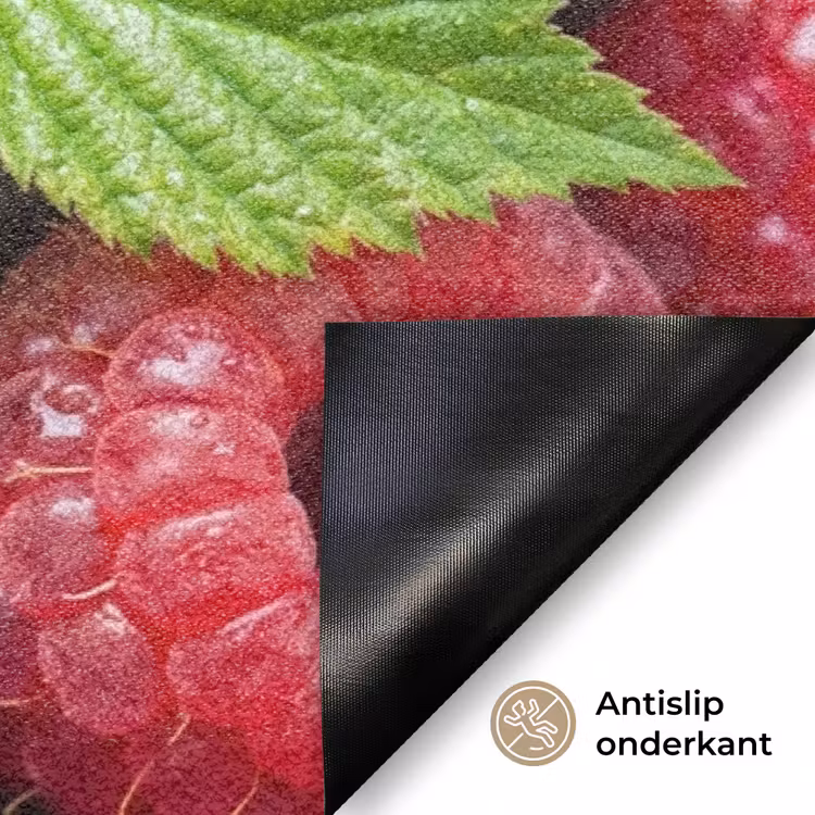 Bessen - Vers - Waterdruppels - Kleurrijk - Eten Deurmat klein -antislip_NL