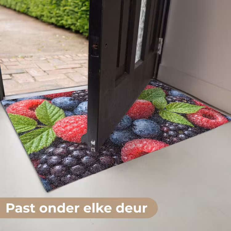 Bessen - Vers - Waterdruppels - Kleurrijk - Eten Deurmat klein -USP_NL