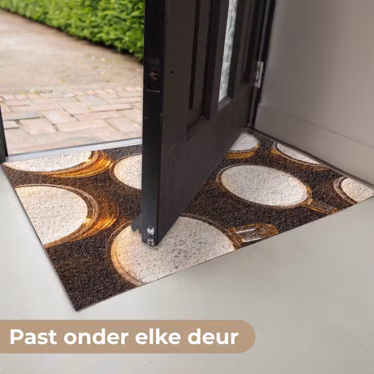 Bier - Glazen - Schuim - Hout - Drank Deurmat klein -USP_NL