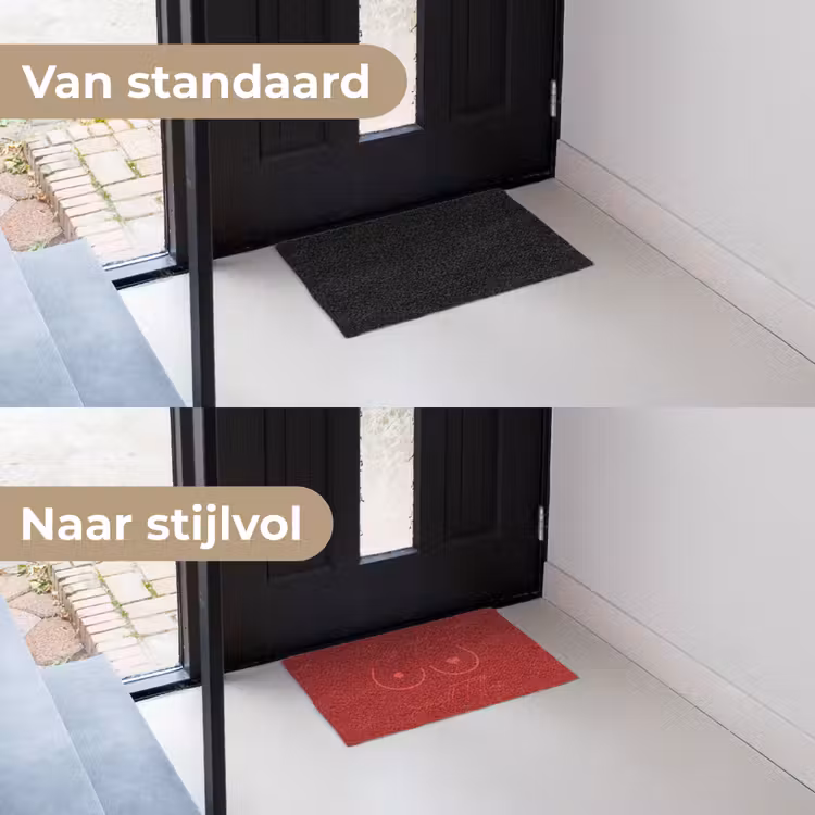 big heart small titties - Hart - Rood Deurmat klein -voor-na_NL