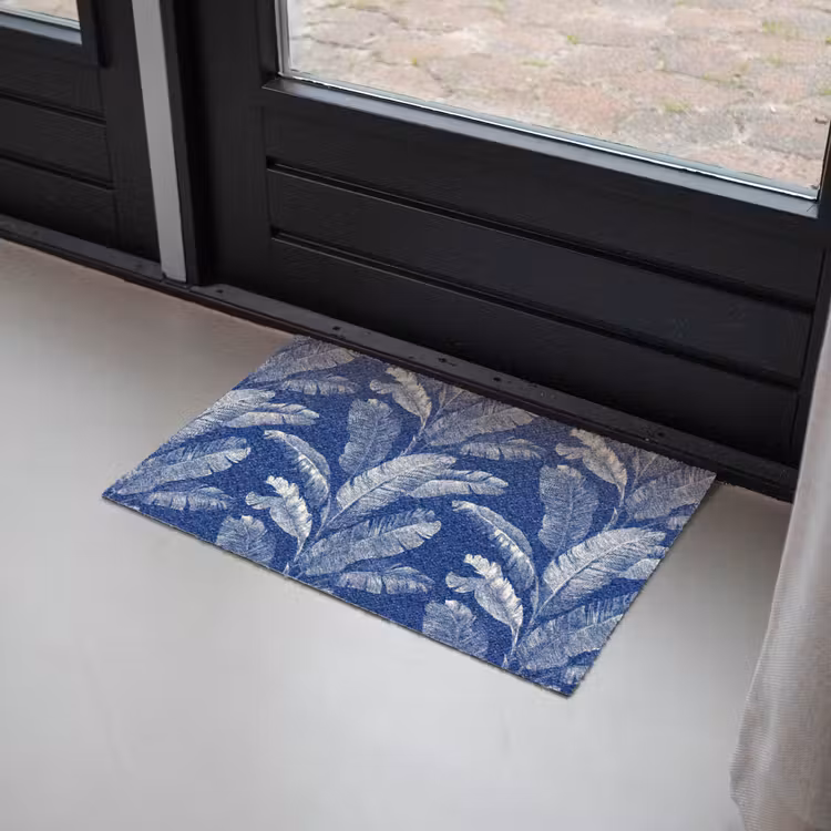 Blad - Palm - Blauw Deurmat klein 898 -sfeer2