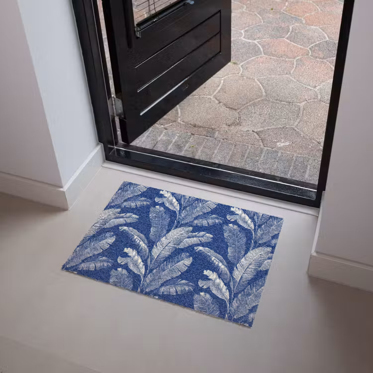 Blad - Palm - Blauw Deurmat klein 898 -sfeer5