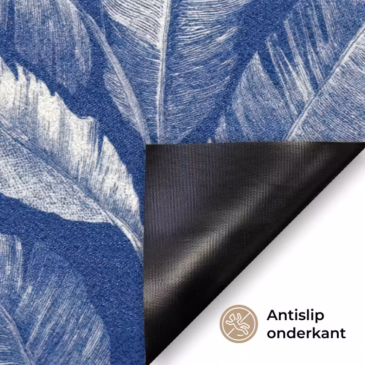 Blad - Palm - Blauw Deurmat klein 898 -antislip_NL