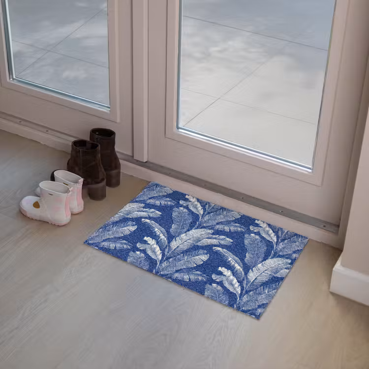 Blad - Palm - Blauw Deurmat klein 898 -sfeer3