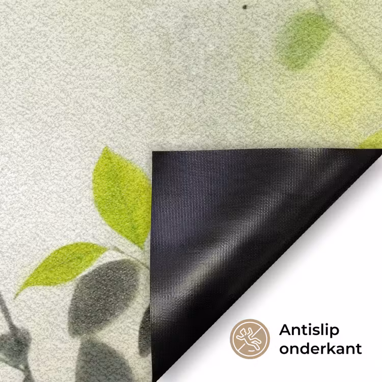 Blad - Schaduw - Natuur - Abstract - Groen Deurmat klein -antislip_NL
