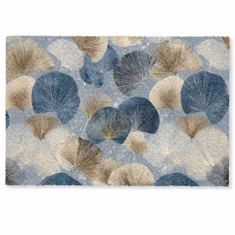 Bladeren - Abstract - Goud - Blauw Deurmat klein -zkaufland3d
