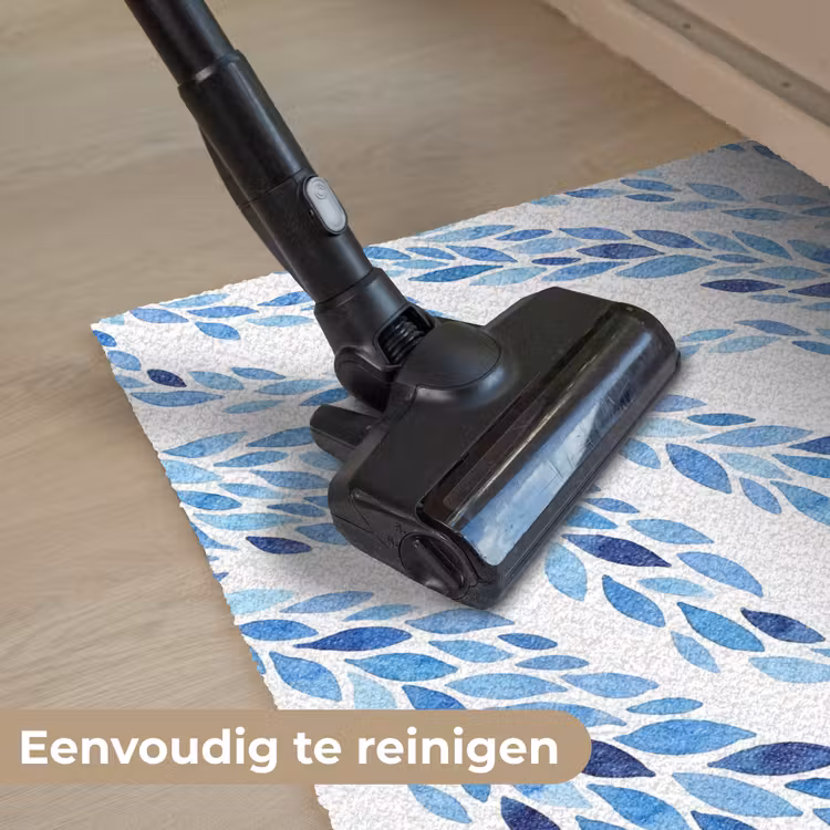 Bladeren - Aquarel - Patroon - Modern - Blauw Deurmat klein -reinigen_NL