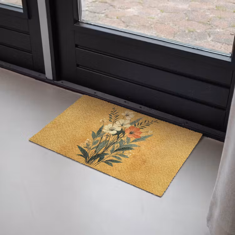 Bladeren - Boeket - Bloemen - Geel Deurmat klein -sfeer2