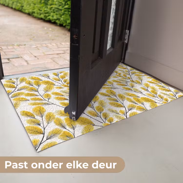Bladeren - Botanisch - Elegant - Geel - Zwart Deurmat klein 898 -USP_NL