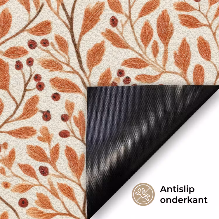 Bladeren - Botanisch - Terracotta Deurmat klein 898 -antislip_NL