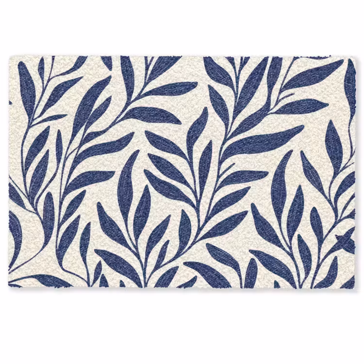 Bladeren - Klimop - Donkerblauw Deurmat klein -zkaufland3d