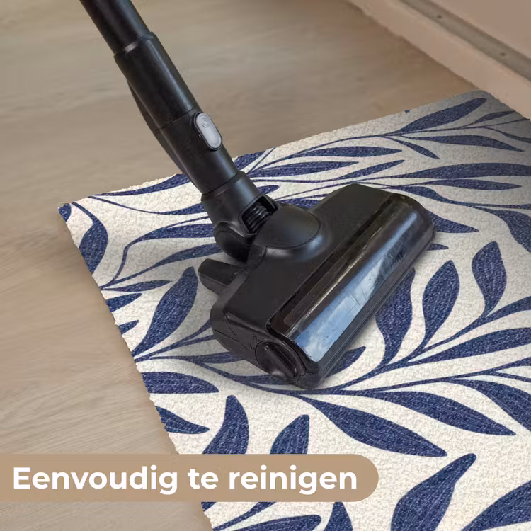 Bladeren - Klimop - Donkerblauw Deurmat klein -reinigen_NL