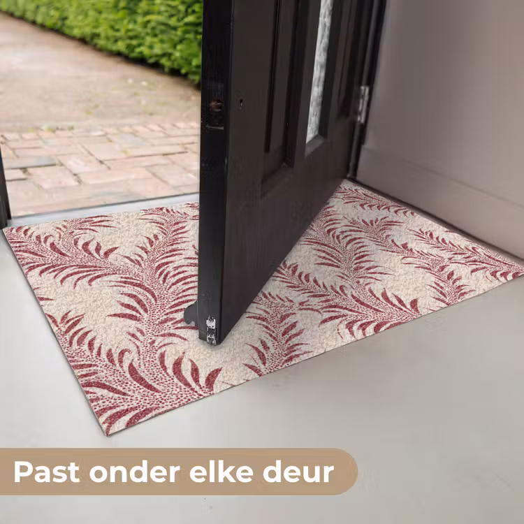 Bladeren - Linnen - Rood Deurmat klein 898 -USP_NL