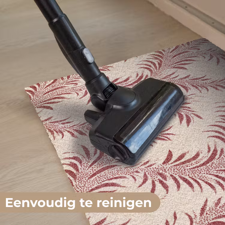 Bladeren - Linnen - Rood Deurmat klein 898 -reinigen_NL