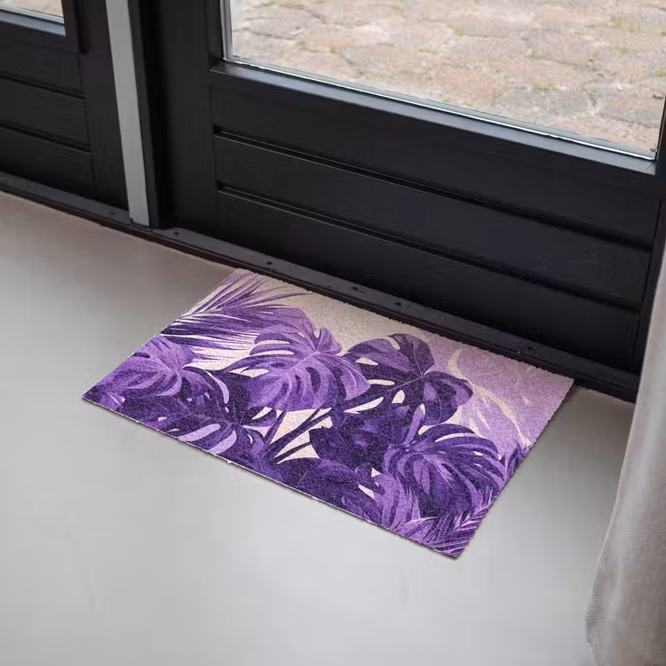 Bladeren - Paars - Tropisch - Abstract Deurmat klein -sfeer2