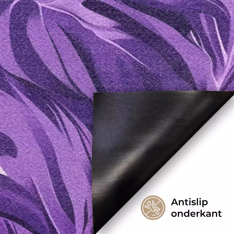 Bladeren - Paars - Tropisch - Abstract Deurmat klein -antislip_NL
