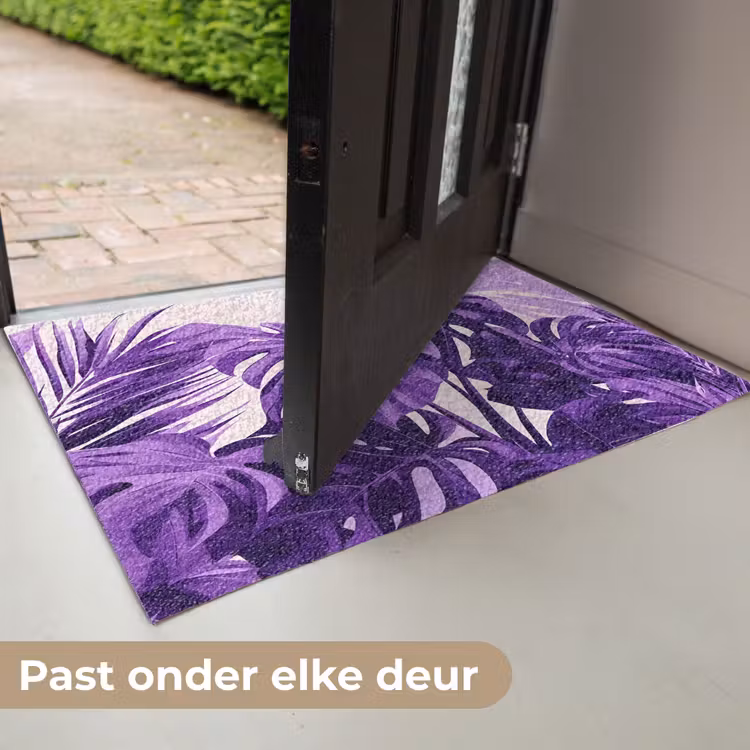 Bladeren - Paars - Tropisch - Abstract Deurmat klein -USP_NL