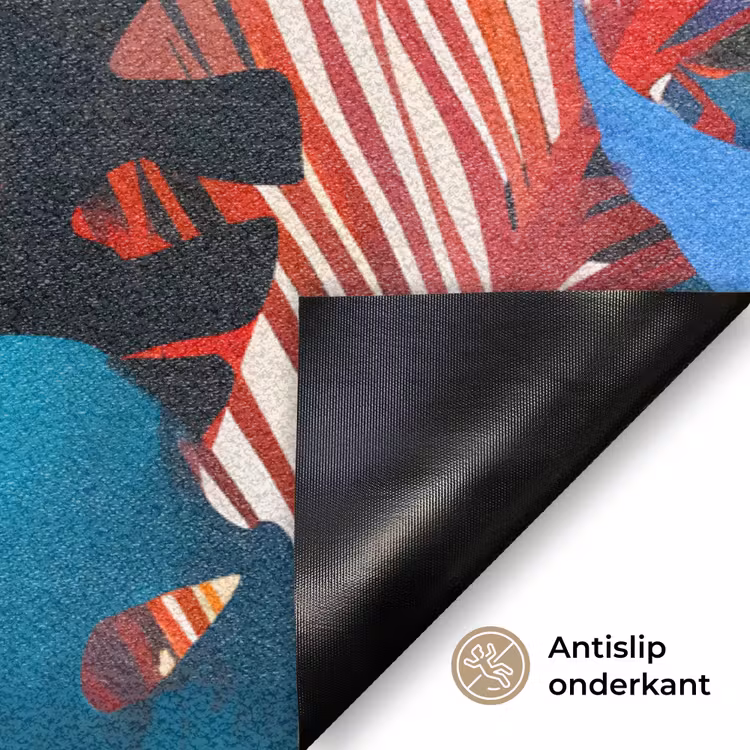 Bladeren - Vormen - Abstract - Kleurrijk Deurmat klein -antislip_NL