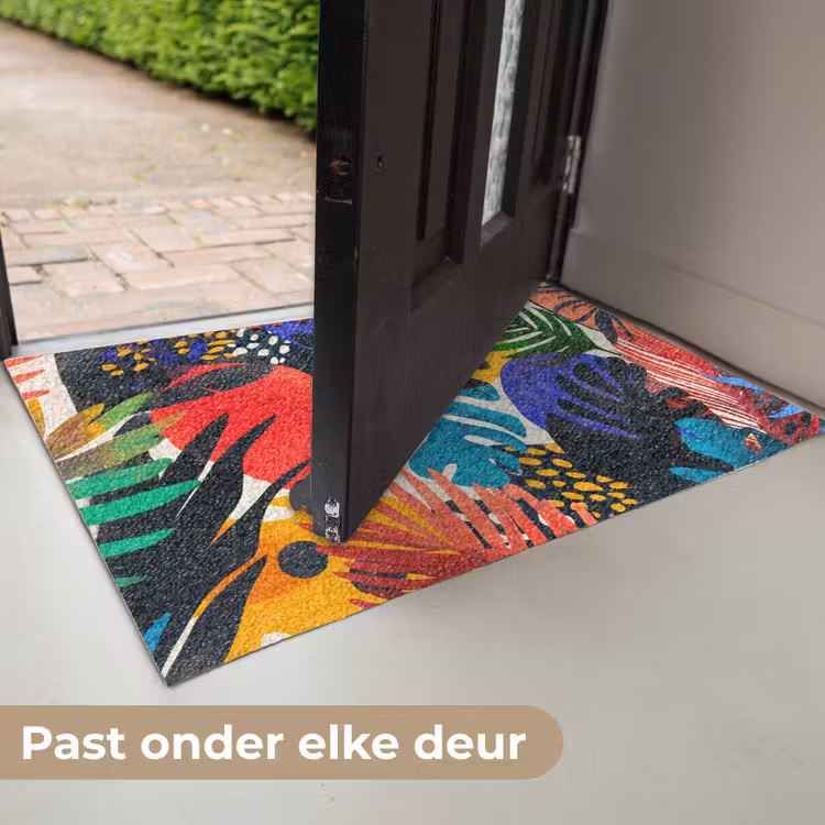 Bladeren - Vormen - Abstract - Kleurrijk Deurmat klein -USP_NL