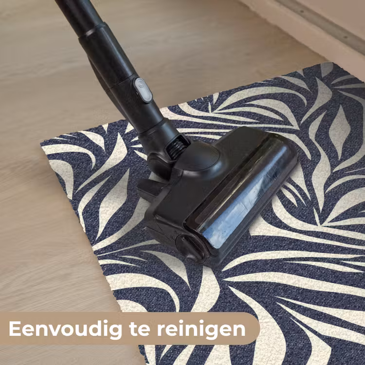 Bladvormen - Blauw - Patroon - Wit Deurmat klein 898 -reinigen_NL