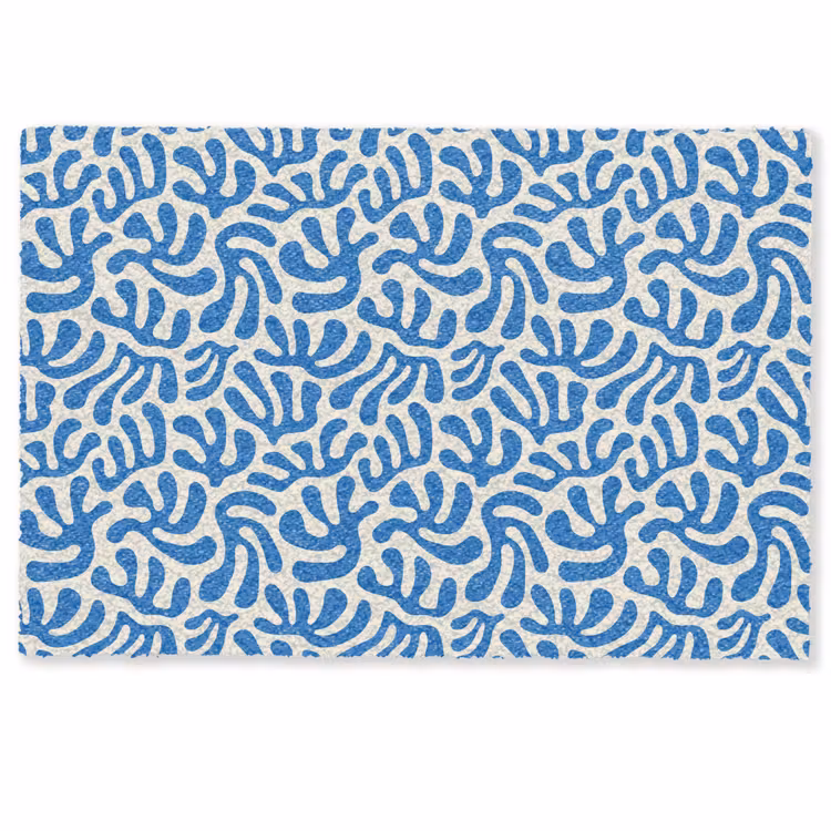 Blauw - Abstract - Bladeren - Patroon Deurmat klein 898 -zkaufland3d