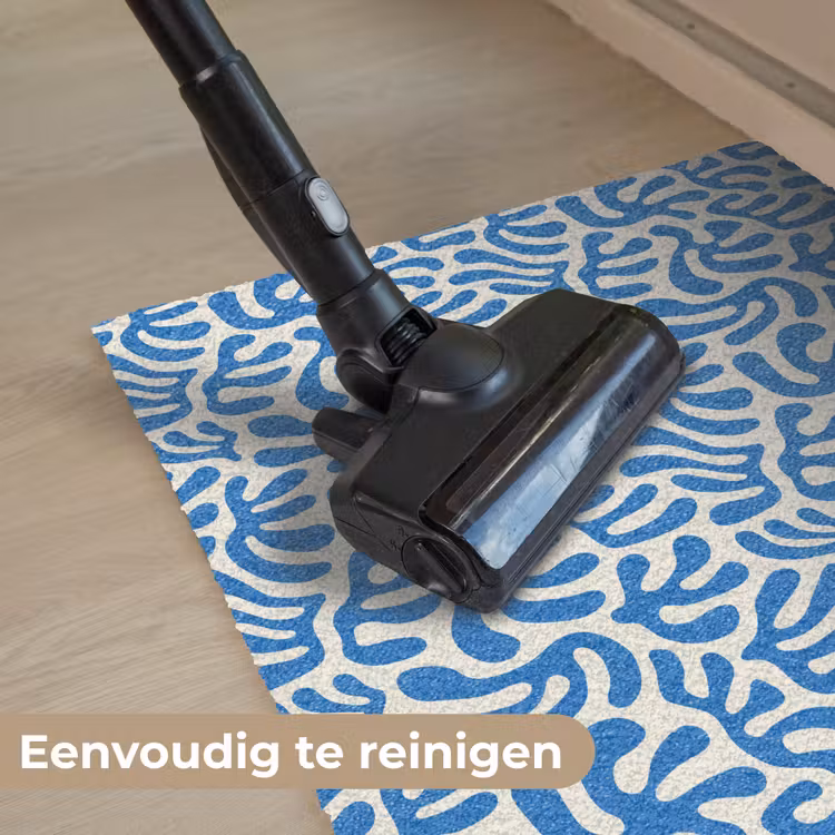 Blauw - Abstract - Bladeren - Patroon Deurmat klein 898 -reinigen_NL